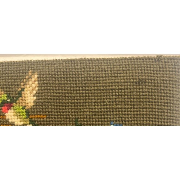 Finished Sunset Needlepoint Still Life Tapestry Hummingbird Flowers Basket Read - Picture 4 of 4